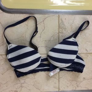 Blue/White Striped Bra